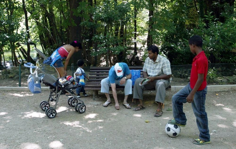 Una familia de inmigrantes en el Campo Grande. -