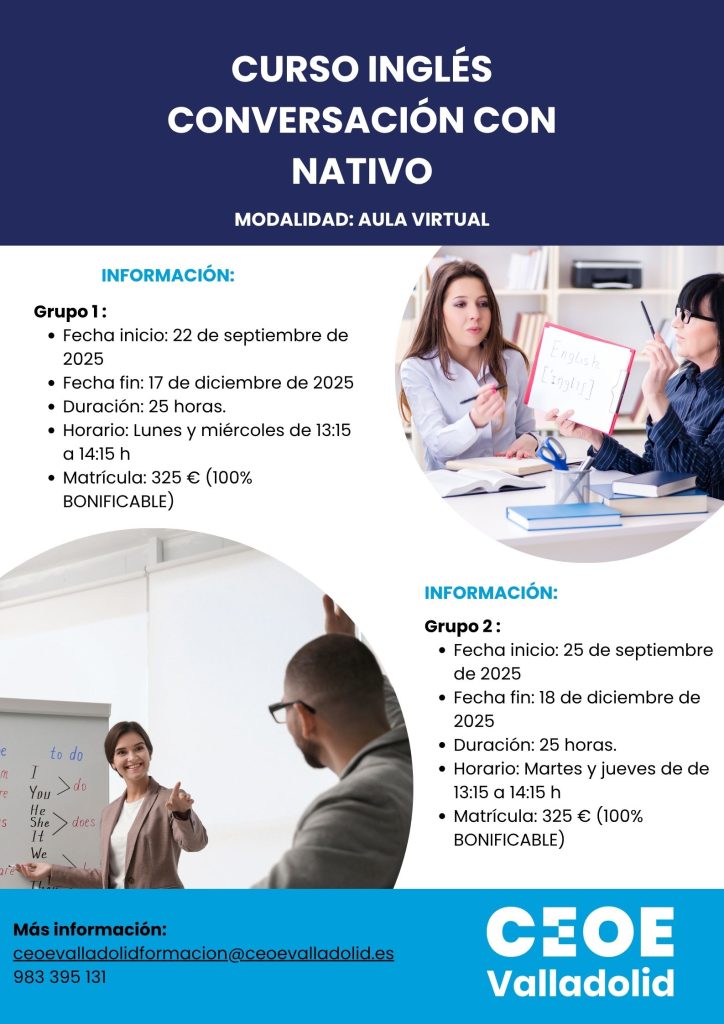 Cartel Curso Ingles Cursos CEOE Valladolid (1)