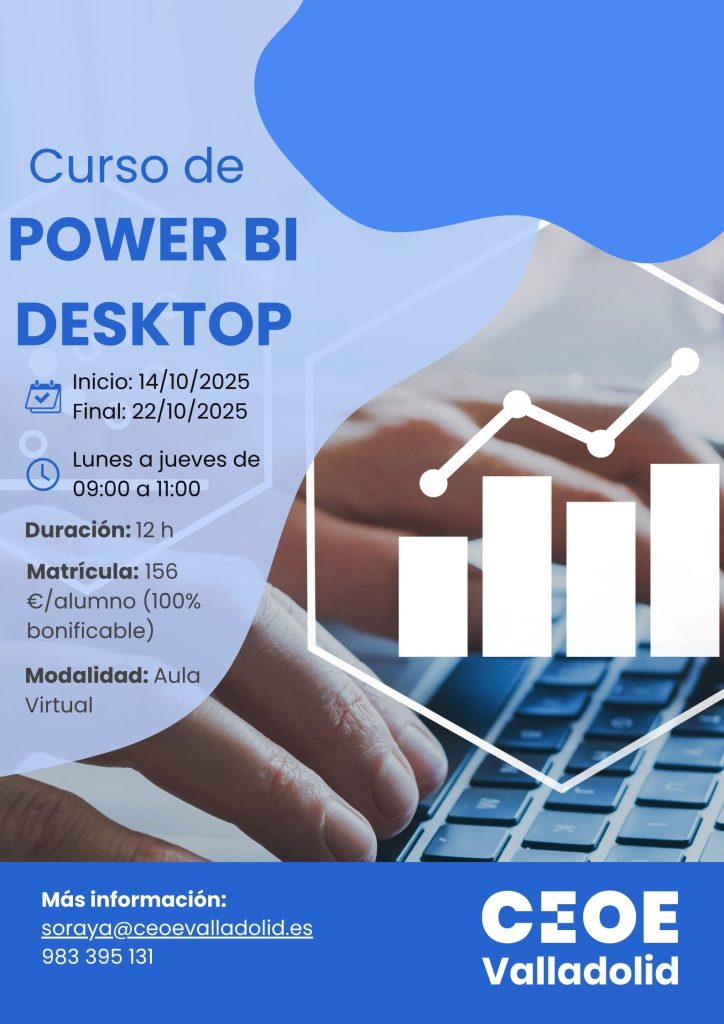 Cartel Curso Power Bi Cursos CEOE Valladolid (1)