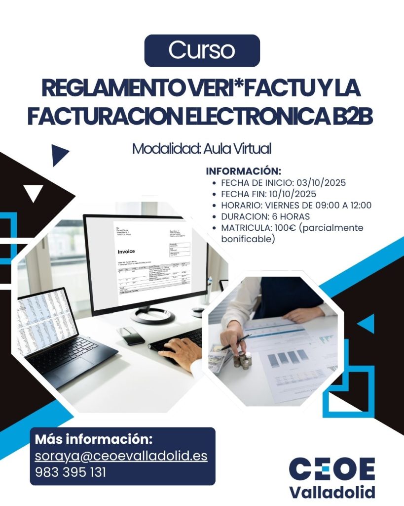 Cartel Curso Reglamento Facturacion Electronica Cursos CEOE Valladolid