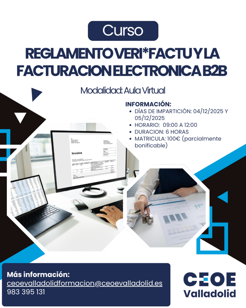 Cartel Curso Reglamento Facturacion Electronica Cursos CEOE Valladolid (1)
