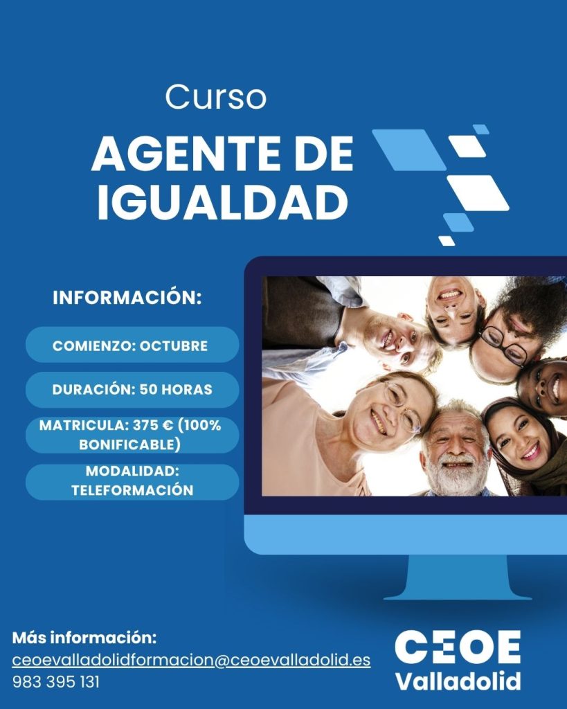 Cartel Agente de Igualdad Cursos CEOE Valladolid (1)