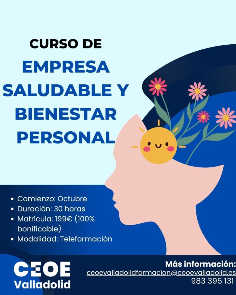 Cartel Empresa Saludable y Bienestar Personal Cursos CEOE Valladolid (1)