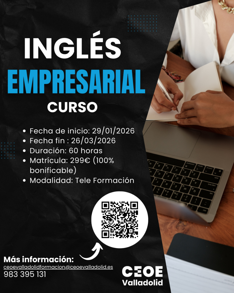 Cartel Inglés Empresarial Cursos CEOE Valladolid
