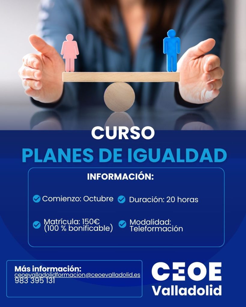 Cartel Planes de Igualdad Cursos CEOE Valladolid (1)