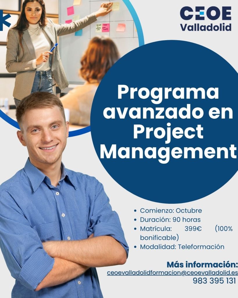 Cartel Programa avanzado en Project Management PMI Cursos CEOE Valladolid (1)