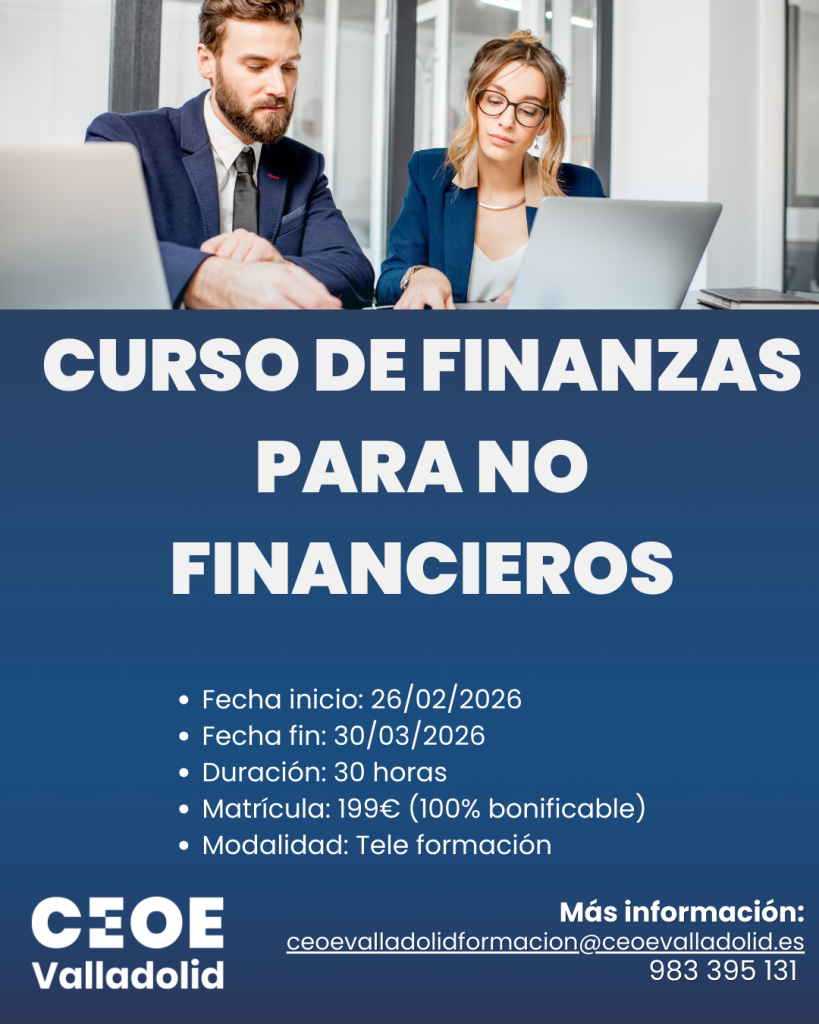 Cartel Finanzas para directivos Cursos CEOE Valladolid